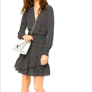 Michael Kors dot crepe ruffled dress